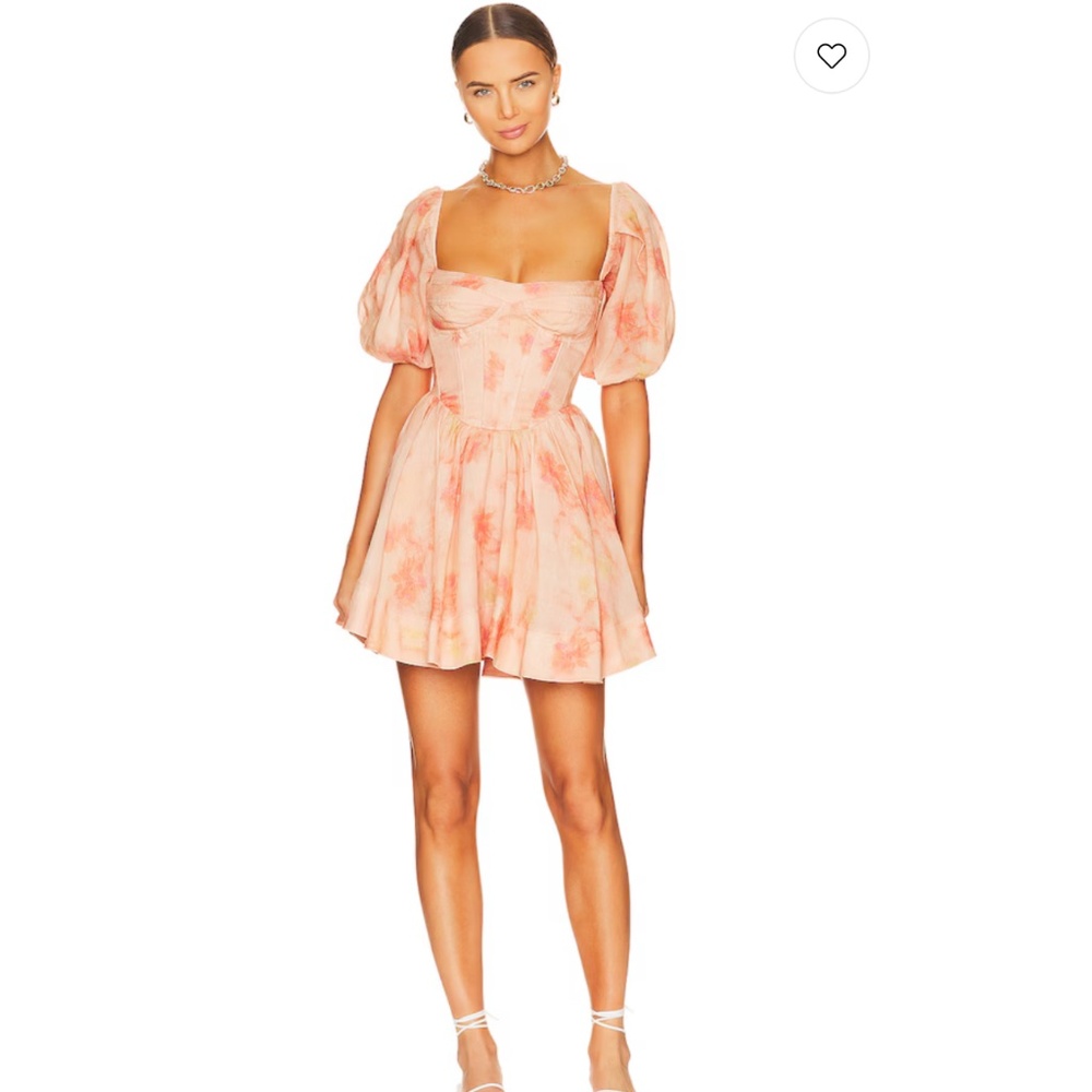 Bardot Kiah Corset Mini Dress in Orange Floral Size XS